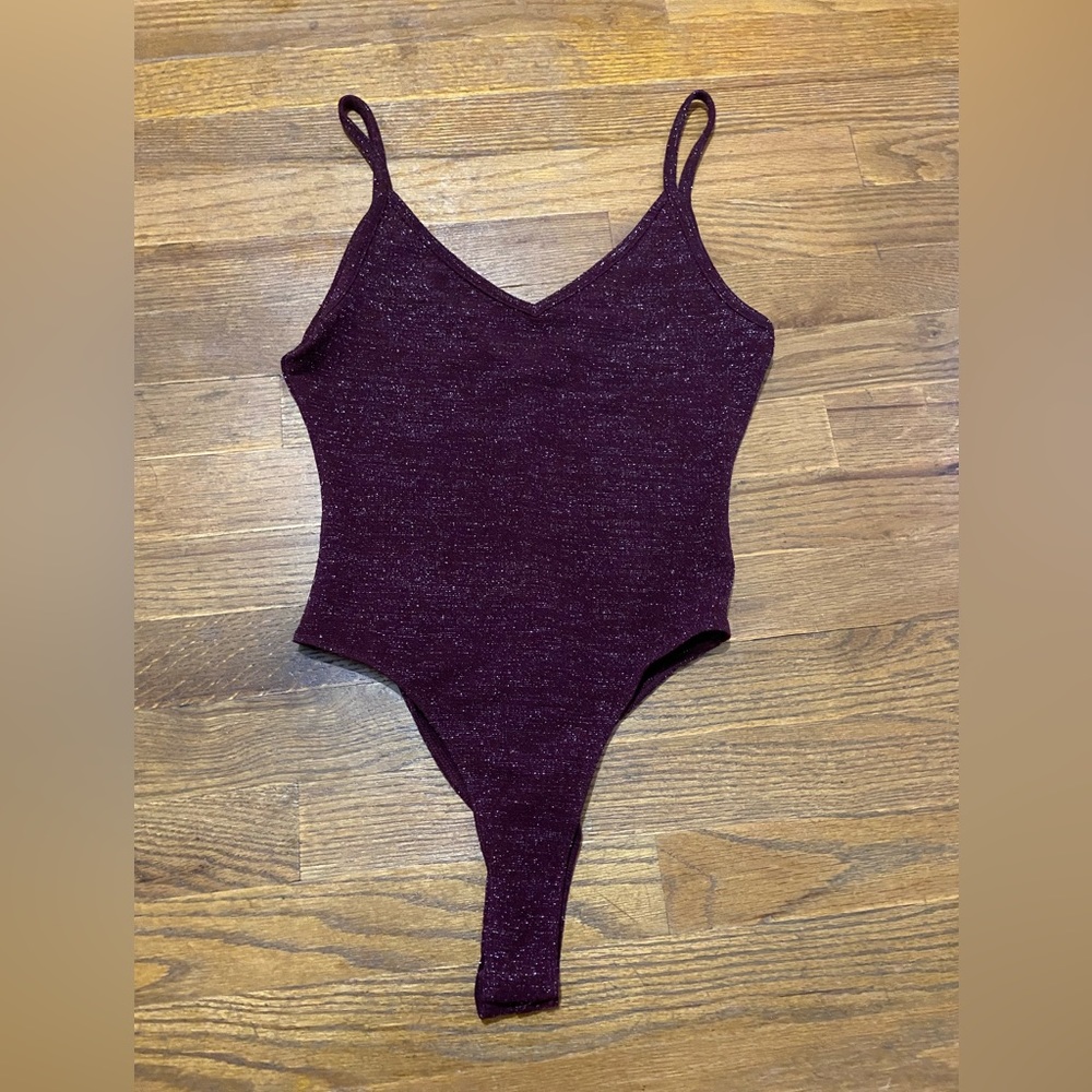Wine glitter bodysuit